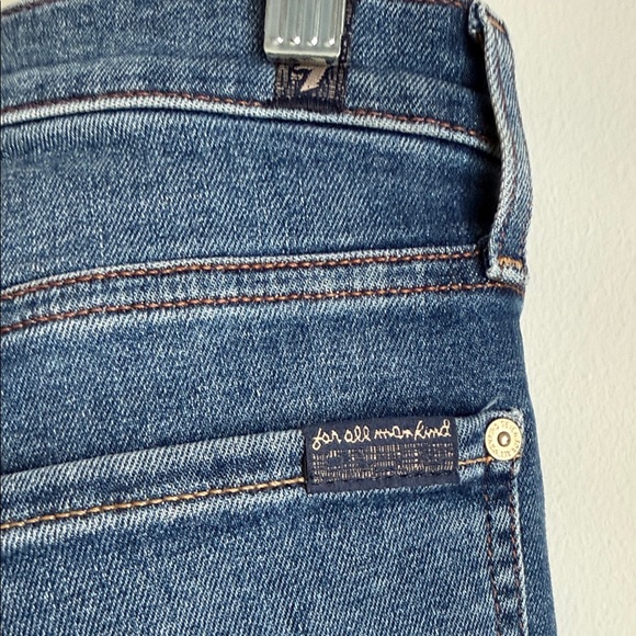 7 For All Mankind Blue Flare Jeans - Picture 3 of 7